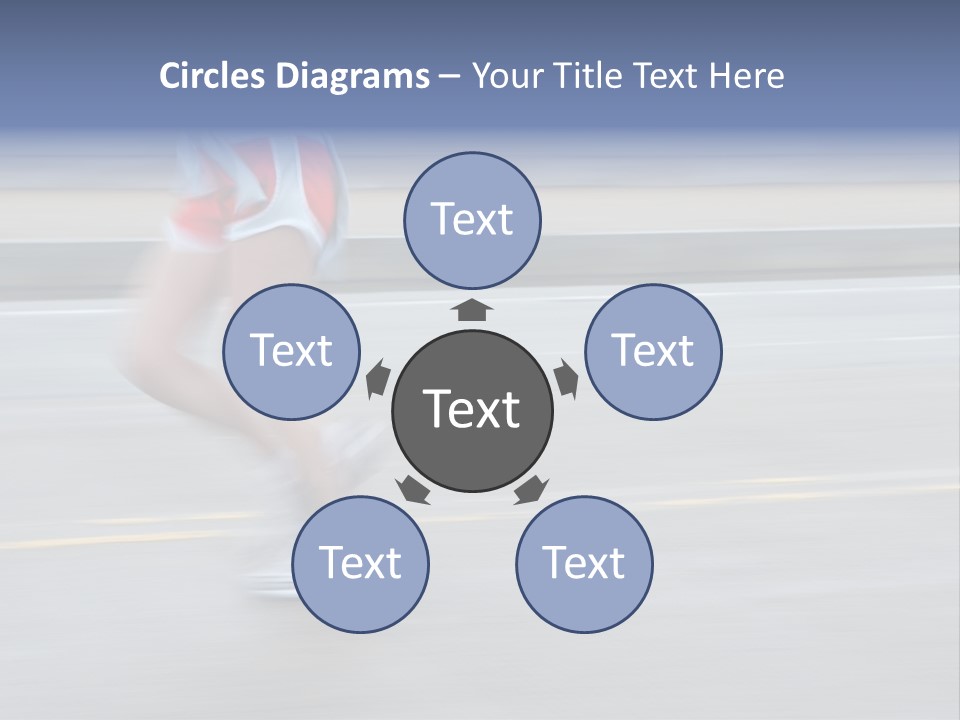 A Woman Running On A Road With A Blurry Background PowerPoint Template