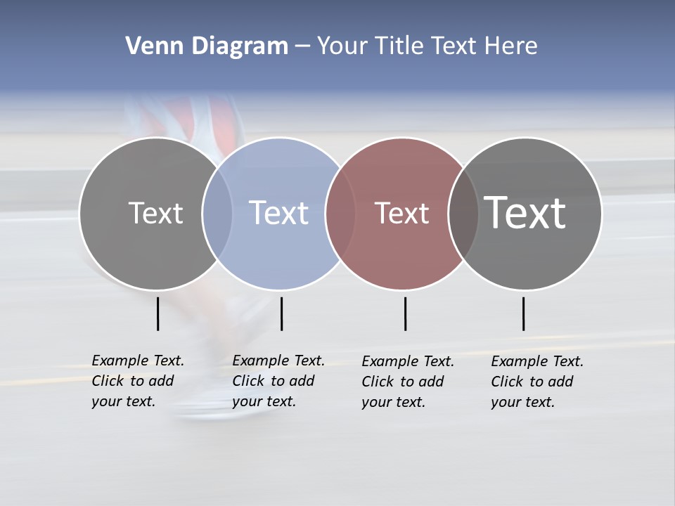 A Woman Running On A Road With A Blurry Background PowerPoint Template