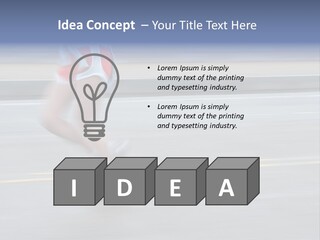 A Woman Running On A Road With A Blurry Background PowerPoint Template