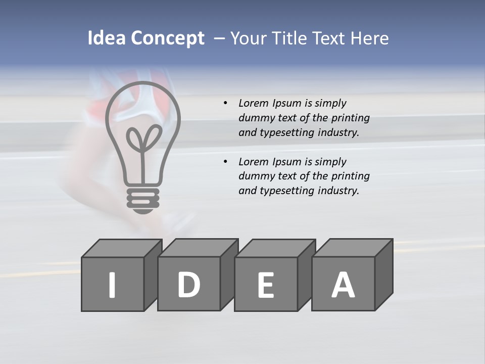 A Woman Running On A Road With A Blurry Background PowerPoint Template