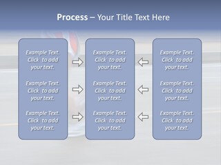 A Woman Running On A Road With A Blurry Background PowerPoint Template