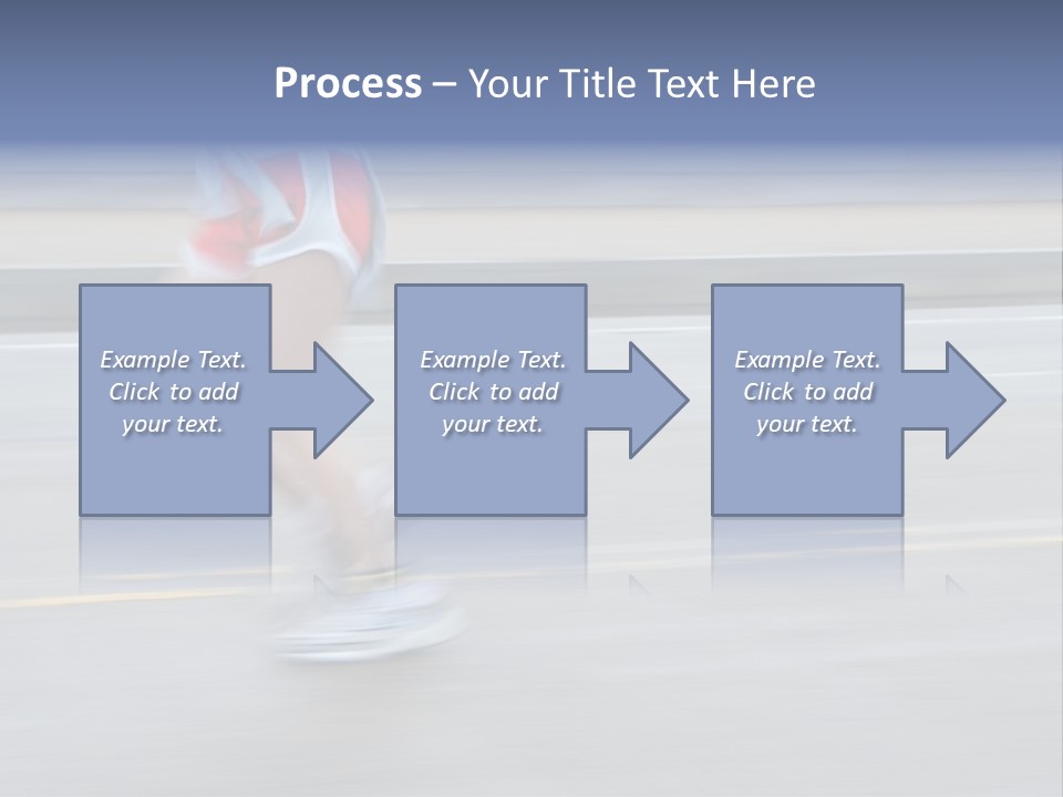 A Woman Running On A Road With A Blurry Background PowerPoint Template