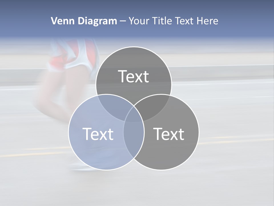 A Woman Running On A Road With A Blurry Background PowerPoint Template