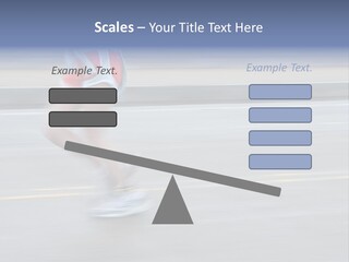 A Woman Running On A Road With A Blurry Background PowerPoint Template