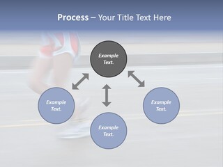 A Woman Running On A Road With A Blurry Background PowerPoint Template