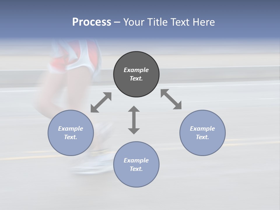 A Woman Running On A Road With A Blurry Background PowerPoint Template