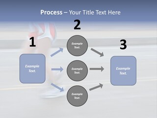 A Woman Running On A Road With A Blurry Background PowerPoint Template