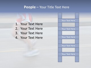 A Woman Running On A Road With A Blurry Background PowerPoint Template