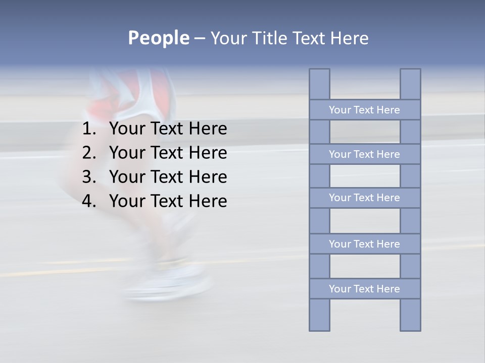 A Woman Running On A Road With A Blurry Background PowerPoint Template