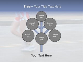 A Woman Running On A Road With A Blurry Background PowerPoint Template