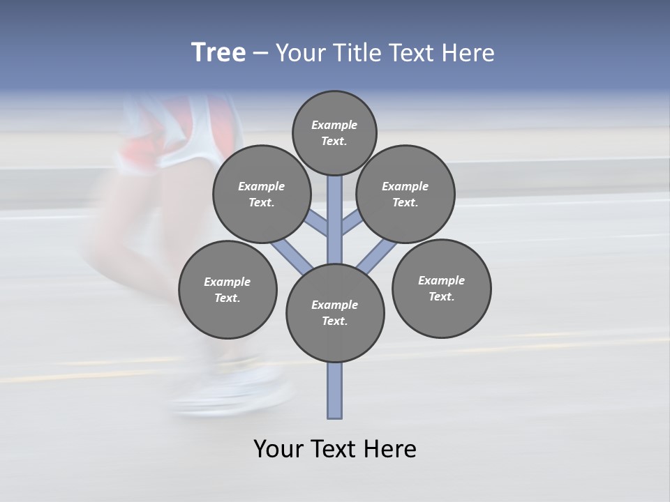 A Woman Running On A Road With A Blurry Background PowerPoint Template