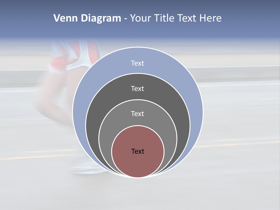 A Woman Running On A Road With A Blurry Background PowerPoint Template