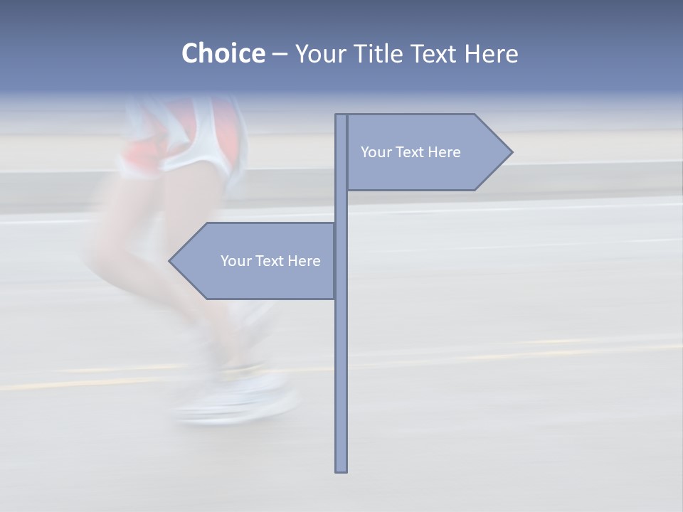 A Woman Running On A Road With A Blurry Background PowerPoint Template