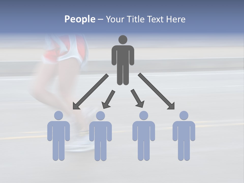 A Woman Running On A Road With A Blurry Background PowerPoint Template