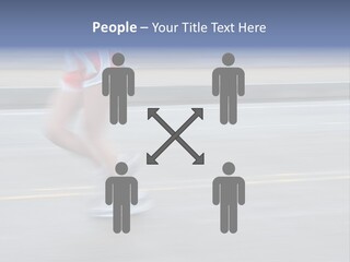 A Woman Running On A Road With A Blurry Background PowerPoint Template