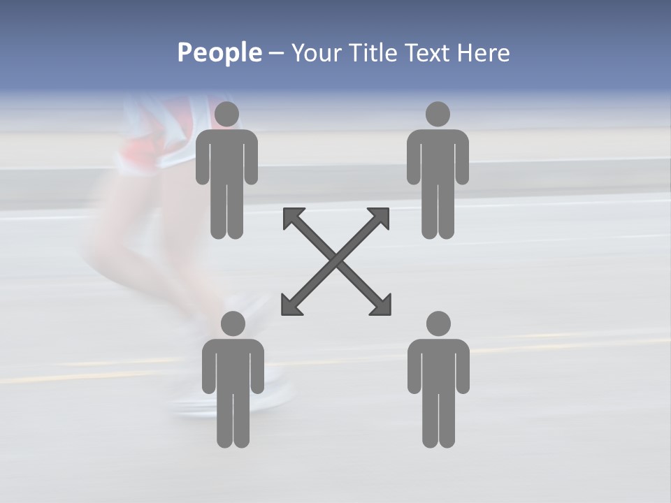 A Woman Running On A Road With A Blurry Background PowerPoint Template