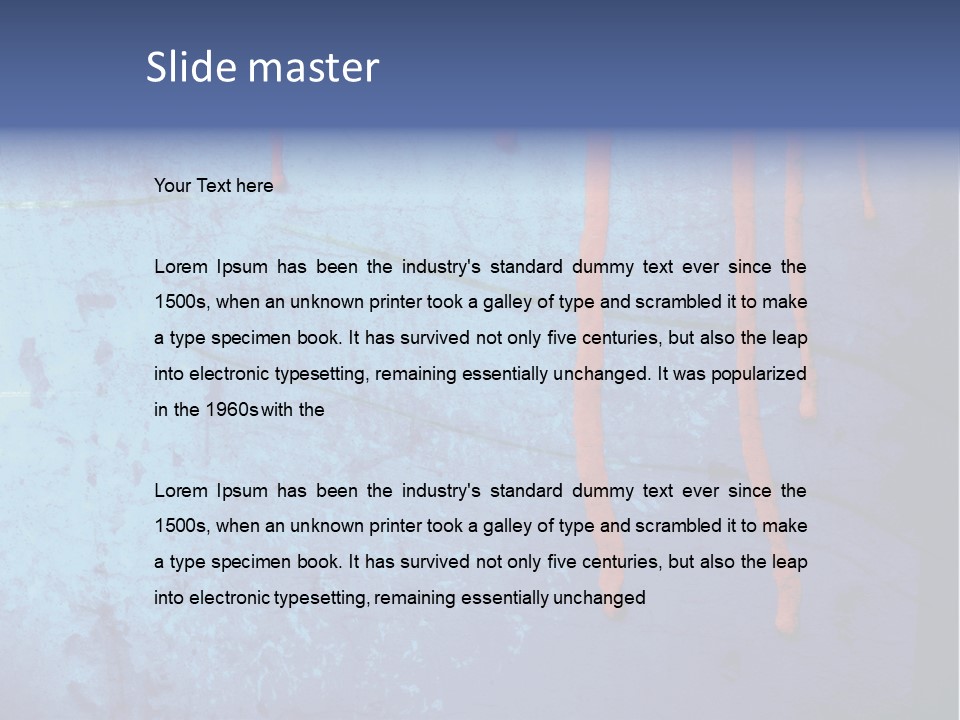 Blue Grunge Background With Dripping Blood PowerPoint Template