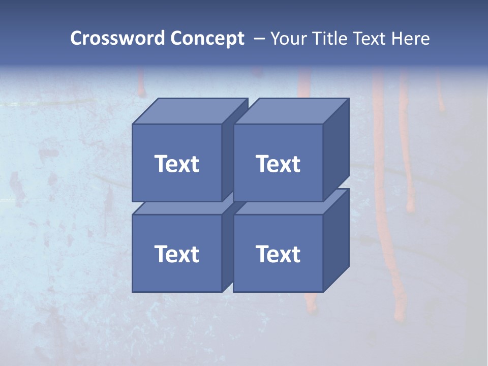 Blue Grunge Background With Dripping Blood PowerPoint Template