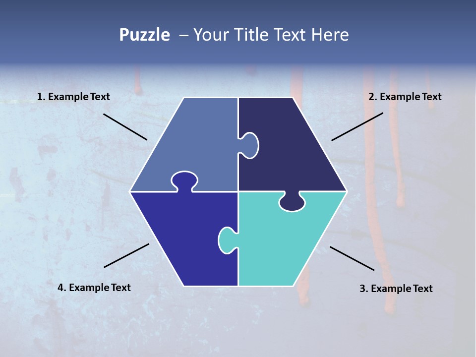 Blue Grunge Background With Dripping Blood PowerPoint Template