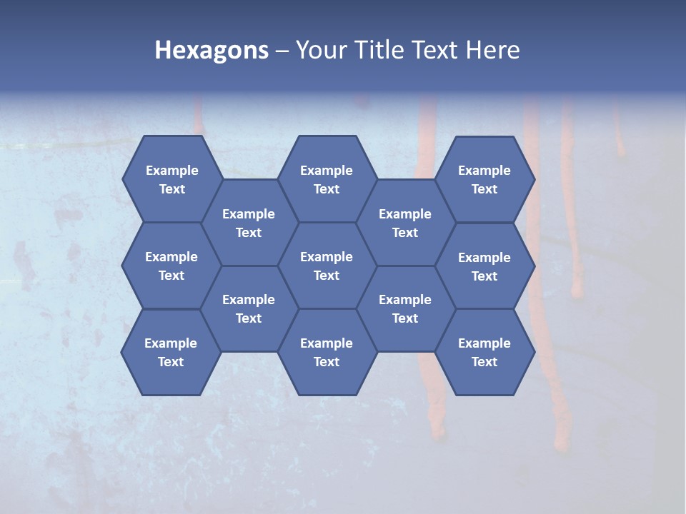 Blue Grunge Background With Dripping Blood PowerPoint Template