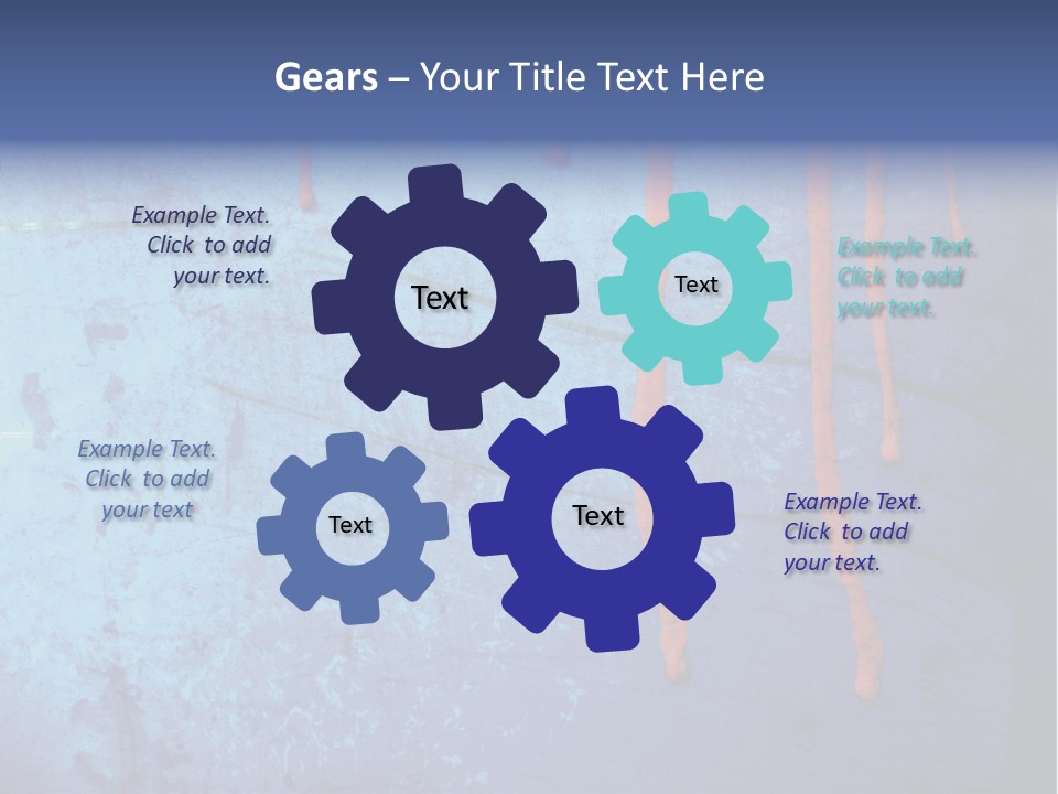 Blue Grunge Background With Dripping Blood PowerPoint Template