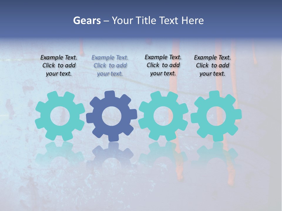 Blue Grunge Background With Dripping Blood PowerPoint Template