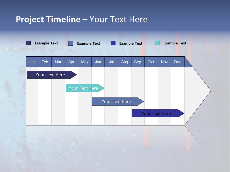 Blue Grunge Background With Dripping Blood PowerPoint Template