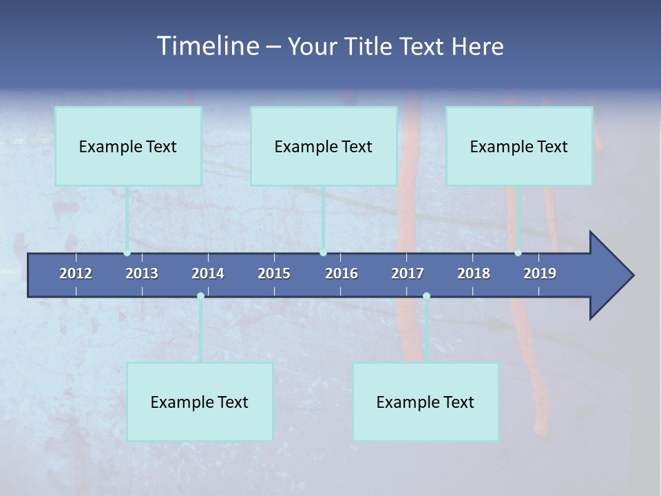 Blue Grunge Background With Dripping Blood PowerPoint Template