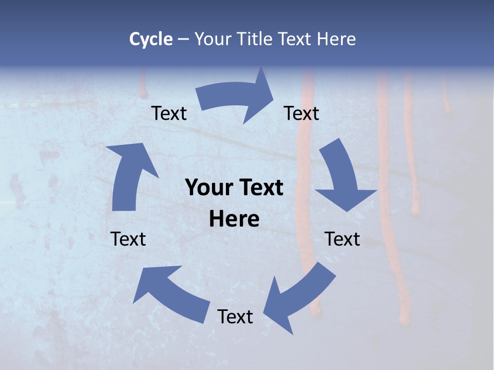 Blue Grunge Background With Dripping Blood PowerPoint Template