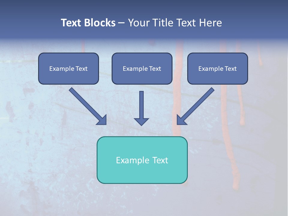 Blue Grunge Background With Dripping Blood PowerPoint Template
