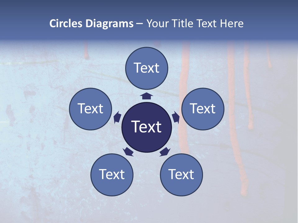 Blue Grunge Background With Dripping Blood PowerPoint Template