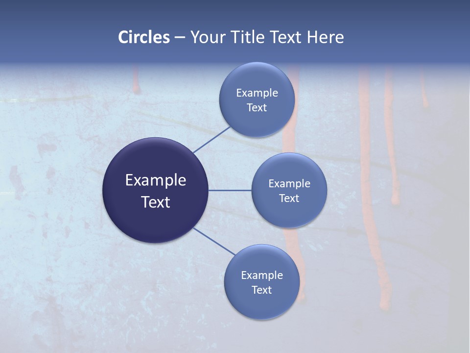 Blue Grunge Background With Dripping Blood PowerPoint Template