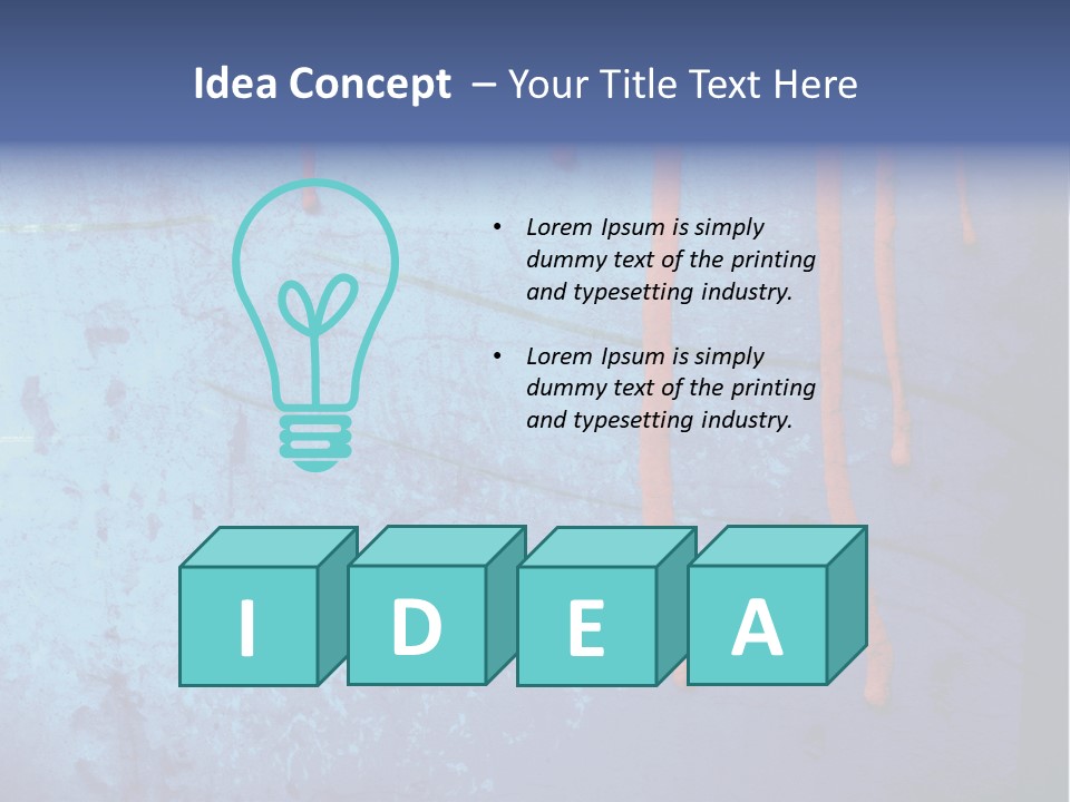 Blue Grunge Background With Dripping Blood PowerPoint Template