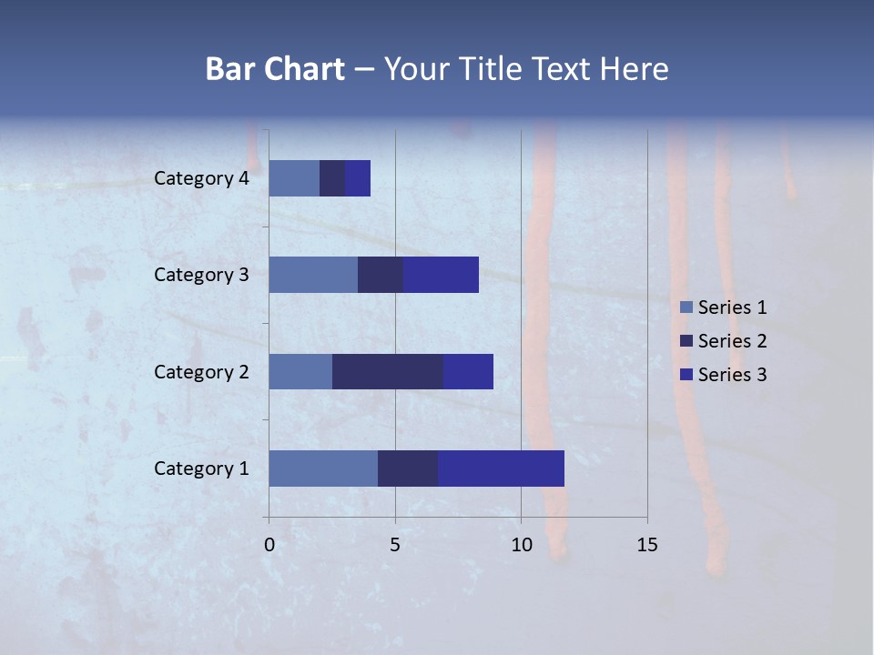 Blue Grunge Background With Dripping Blood PowerPoint Template