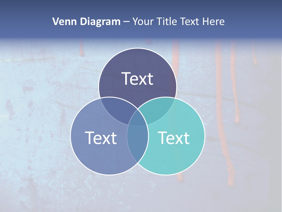 Blue Grunge Background With Dripping Blood PowerPoint Template