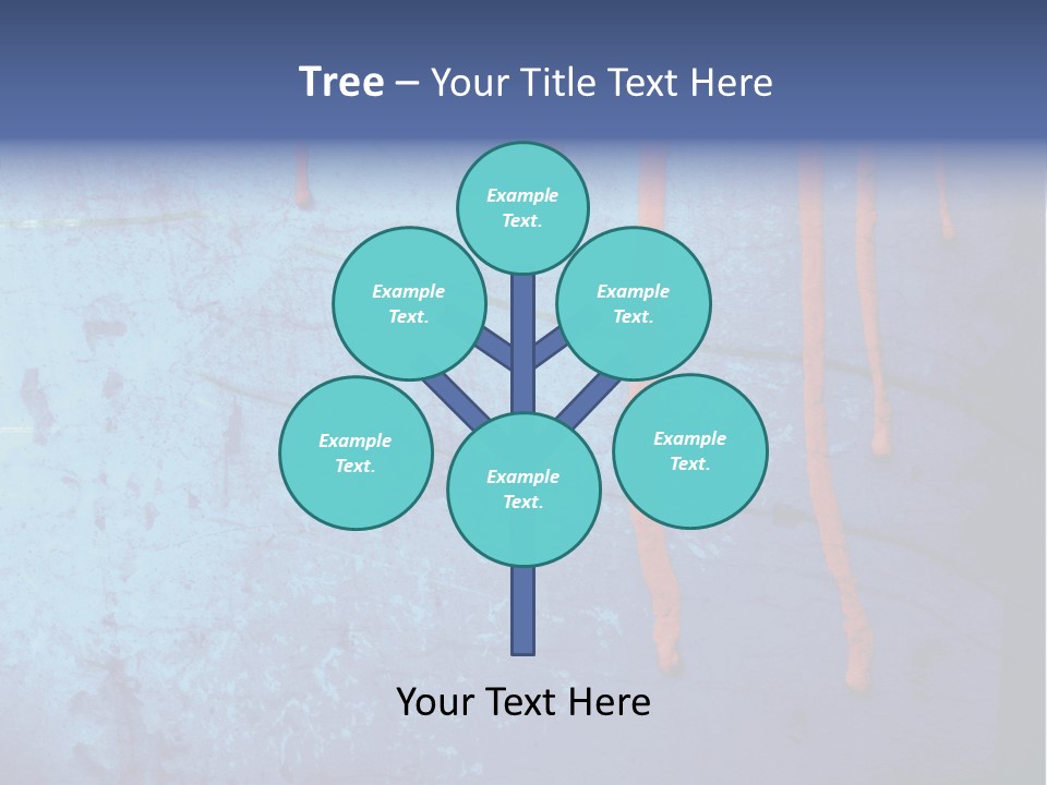 Blue Grunge Background With Dripping Blood PowerPoint Template