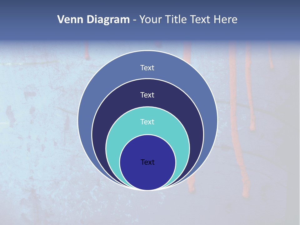 Blue Grunge Background With Dripping Blood PowerPoint Template