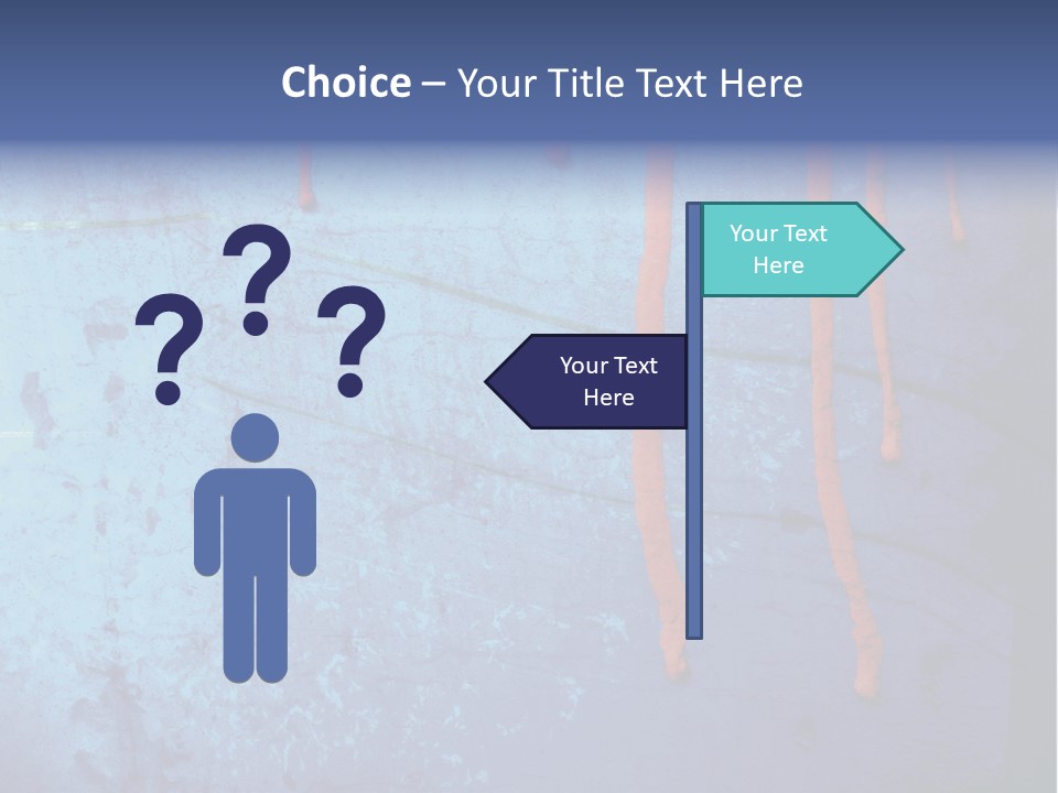 Blue Grunge Background With Dripping Blood PowerPoint Template