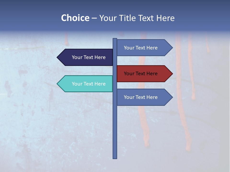 Blue Grunge Background With Dripping Blood PowerPoint Template