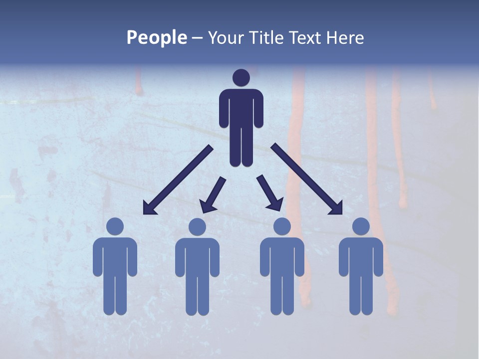 Blue Grunge Background With Dripping Blood PowerPoint Template