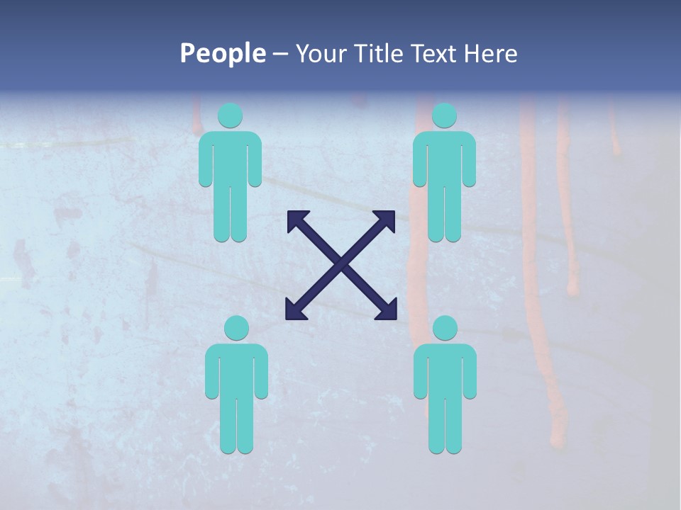 Blue Grunge Background With Dripping Blood PowerPoint Template