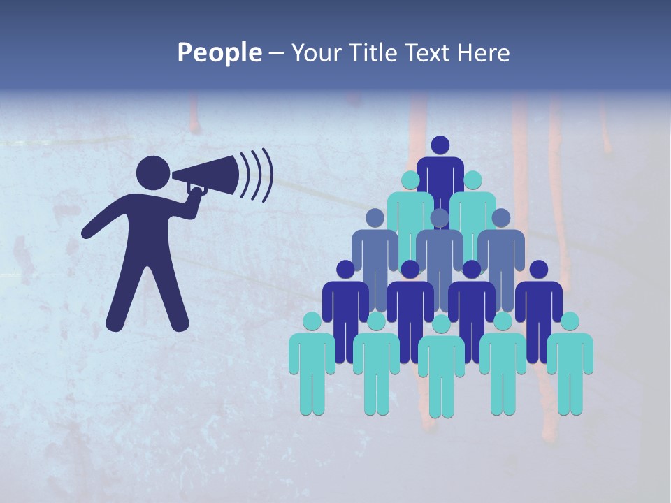 Blue Grunge Background With Dripping Blood PowerPoint Template