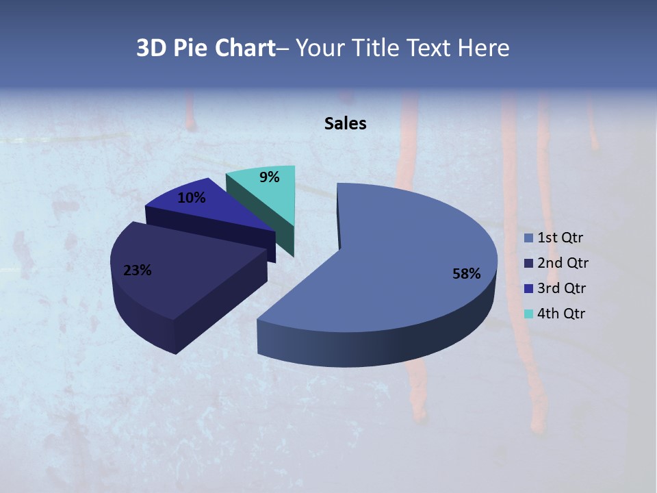 Blue Grunge Background With Dripping Blood PowerPoint Template
