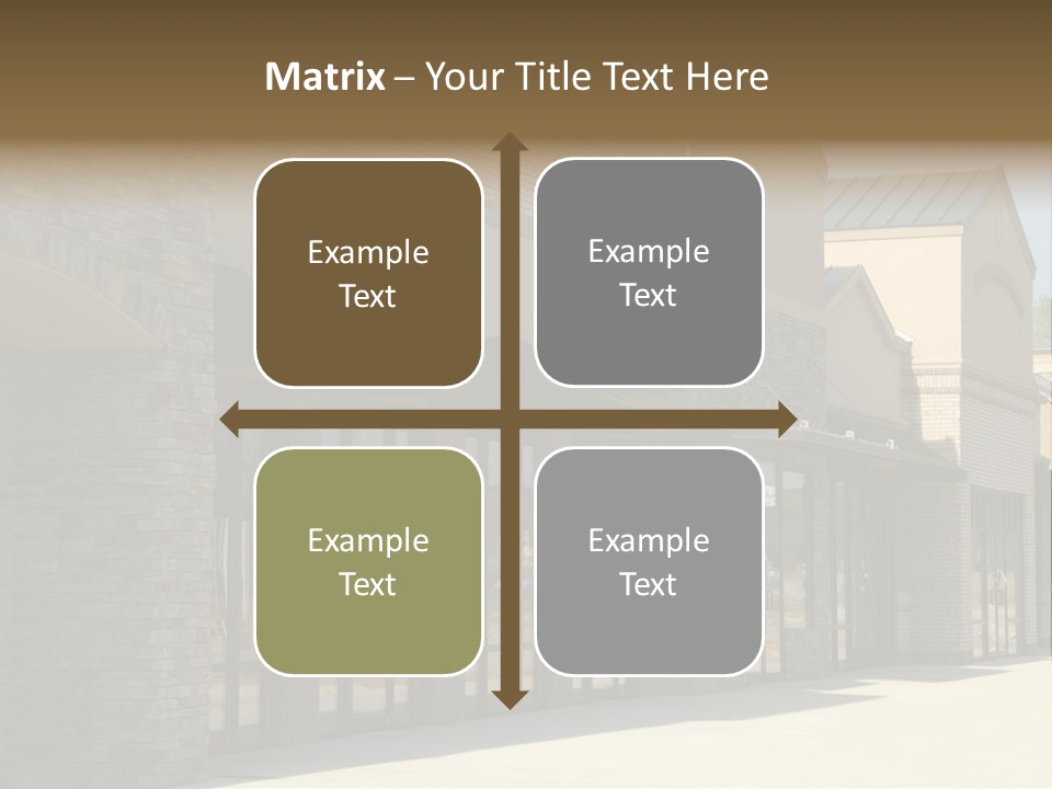 A Row Of Storefronts On A Brick Building PowerPoint Template