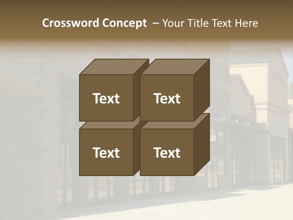 A Row Of Storefronts On A Brick Building PowerPoint Template