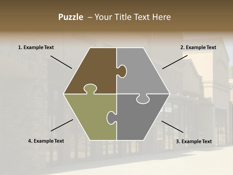 A Row Of Storefronts On A Brick Building PowerPoint Template