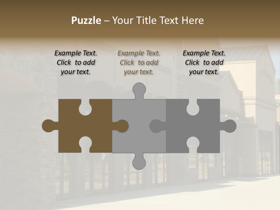 A Row Of Storefronts On A Brick Building PowerPoint Template