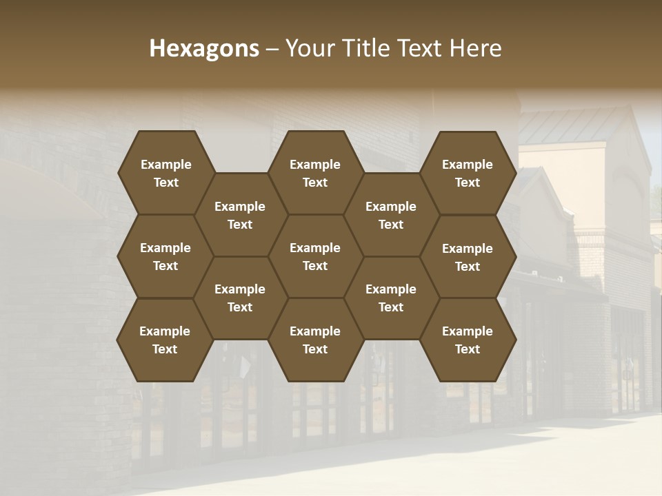 A Row Of Storefronts On A Brick Building PowerPoint Template