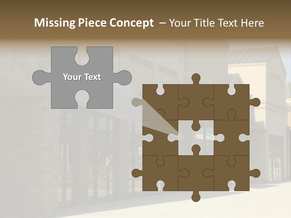 A Row Of Storefronts On A Brick Building PowerPoint Template
