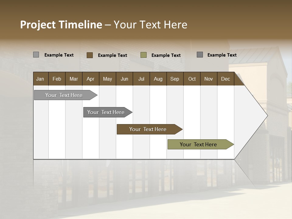 A Row Of Storefronts On A Brick Building PowerPoint Template